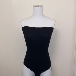 Black Ribbed Body Con Tube Body Suit